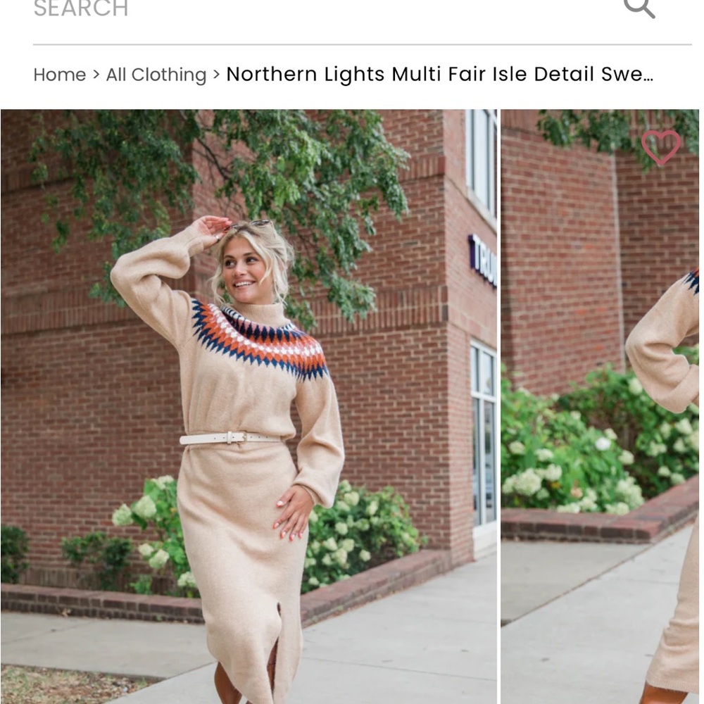 Fair Isle Knit Sweater Dress
